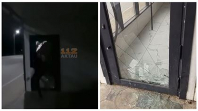 В Мангистауской области на видео сняли погром автобусной остановки