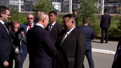 Путин и Ким Чен Ын встретились на космодроме "Восточный" в России (видео)