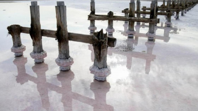 Второе знаменитое розовое озеро обмелело в Казахстане (видео)