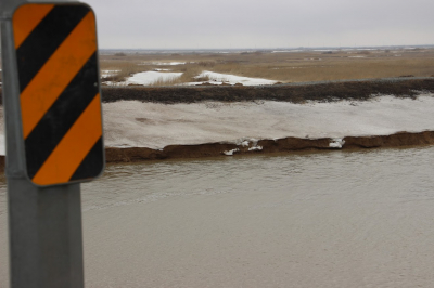 У Оренбурга уровень воды в реке Урал достиг 1054 см